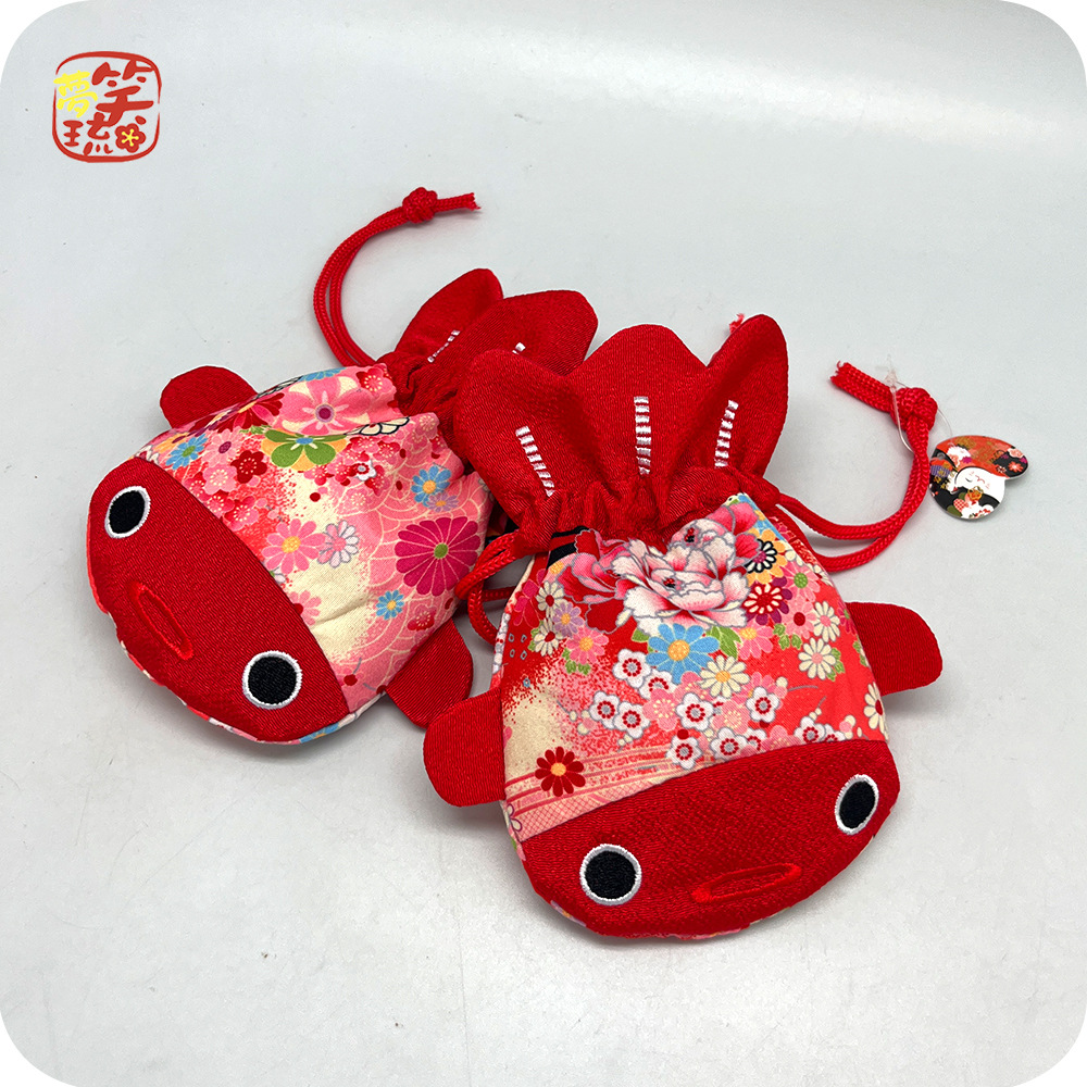 AG-3D New Year goldfish holiday gift lucky bag sachet storage drawstring bag wedding candy bag with fish every year