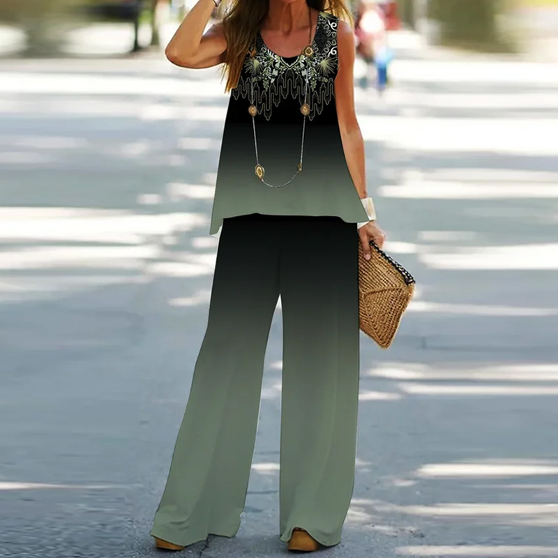 50 couleurs commerce extérieur transfrontalier vêtements pour femmes impression costume décontracté usine directe t-shirt sans manches pantalon costume deux pièces spot_voghion.com