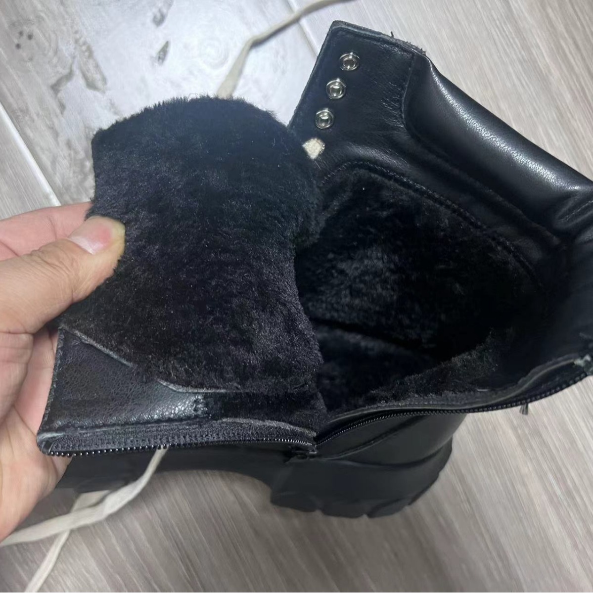 ins British Style Genuine Leather Platform Men's Martin Boots Men's Height Increasing Tooling Boots Leather Zipper Motorcycle High Top Shoes