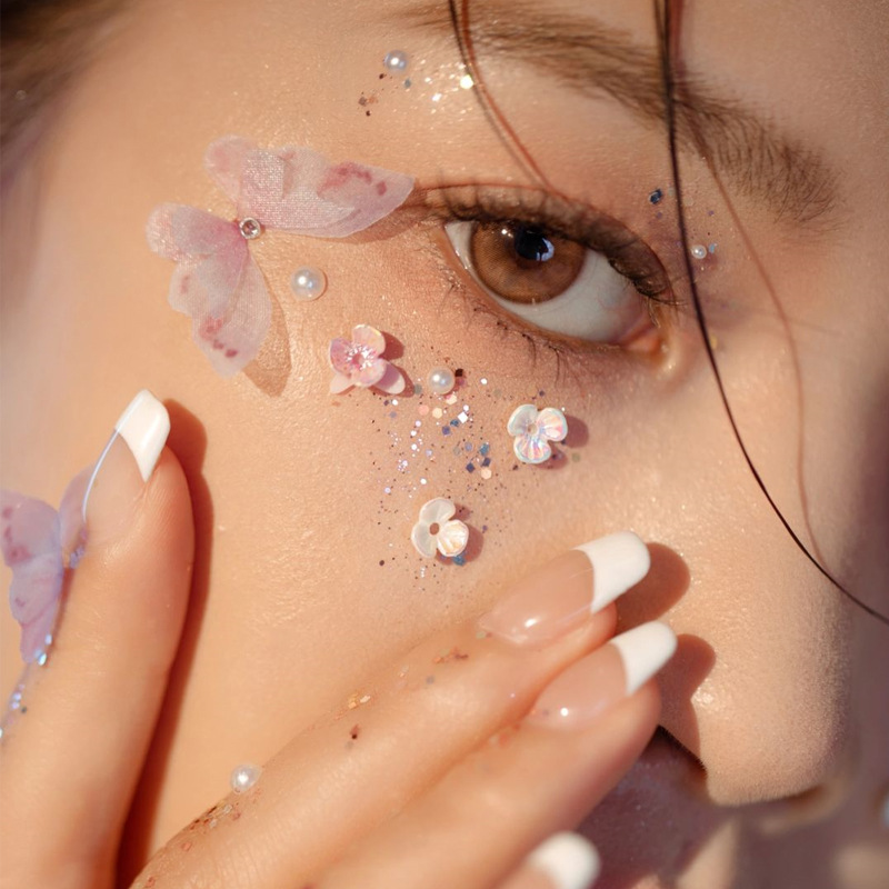 Face decorations bridal eye makeup children's stage makeup special stickers face sequins tear diamond butterfly Pearl wholesale