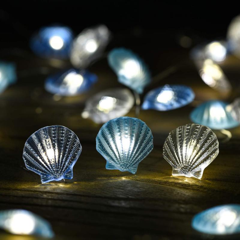 航海シリーズ Led ストリングライトシェルサメヒトデ網タイツ装飾的なカラフルなライト部屋用|undefined