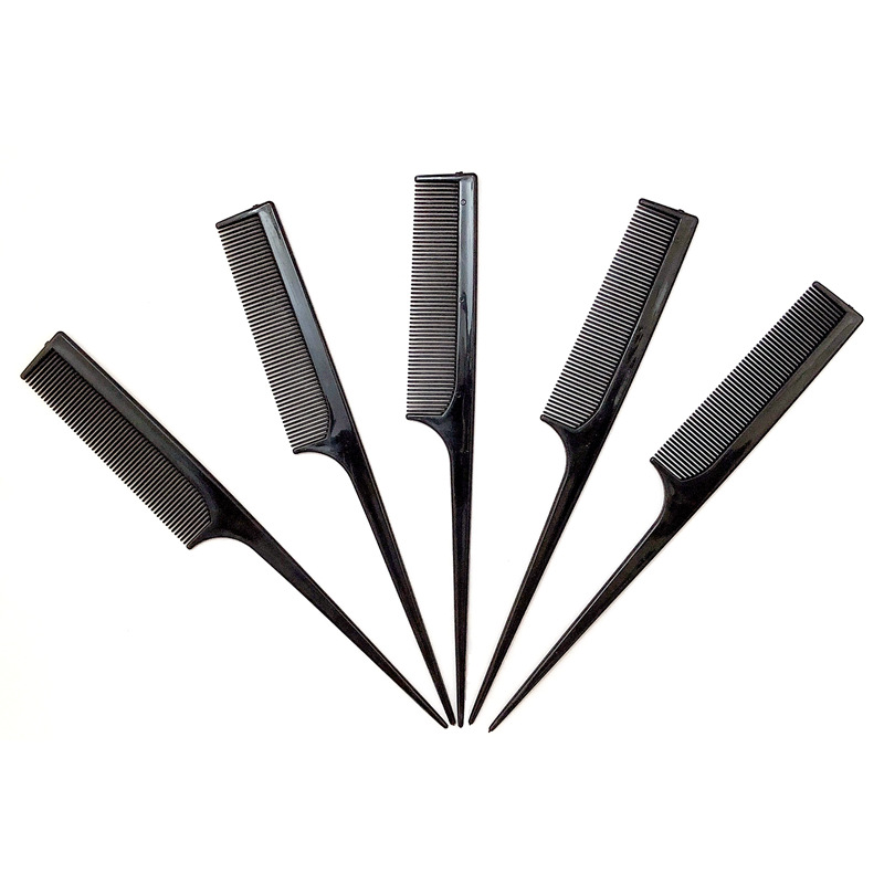 Colorful Black flat tooth pointed tail comb plastic hair comb wholesale dense tooth pick comb makeup comb small gift gift