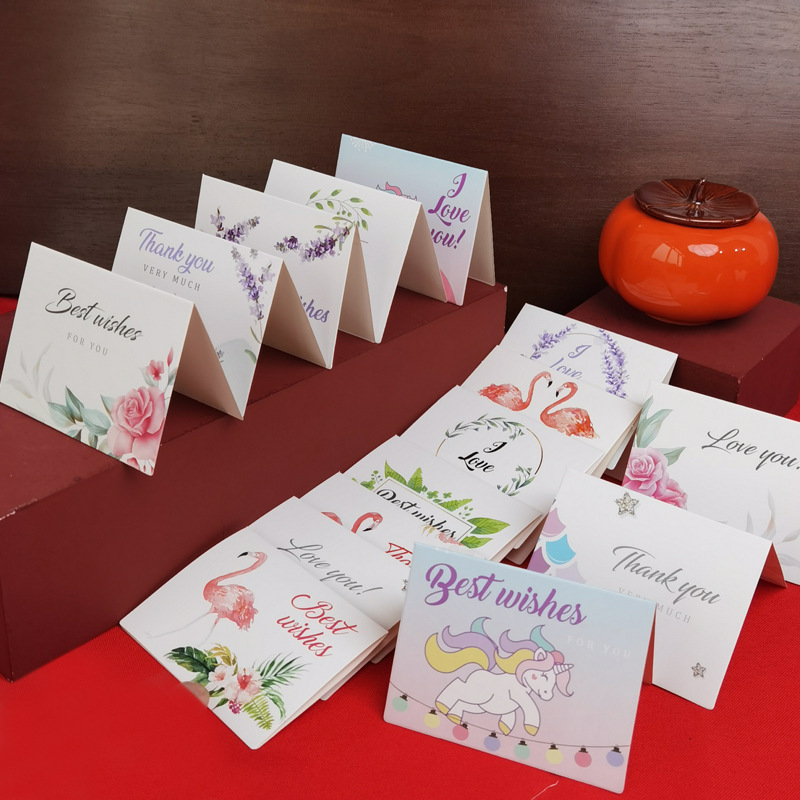 Holiday flower card gift small fresh mini creative blessing birthday small card hand gift Thank you greeting card