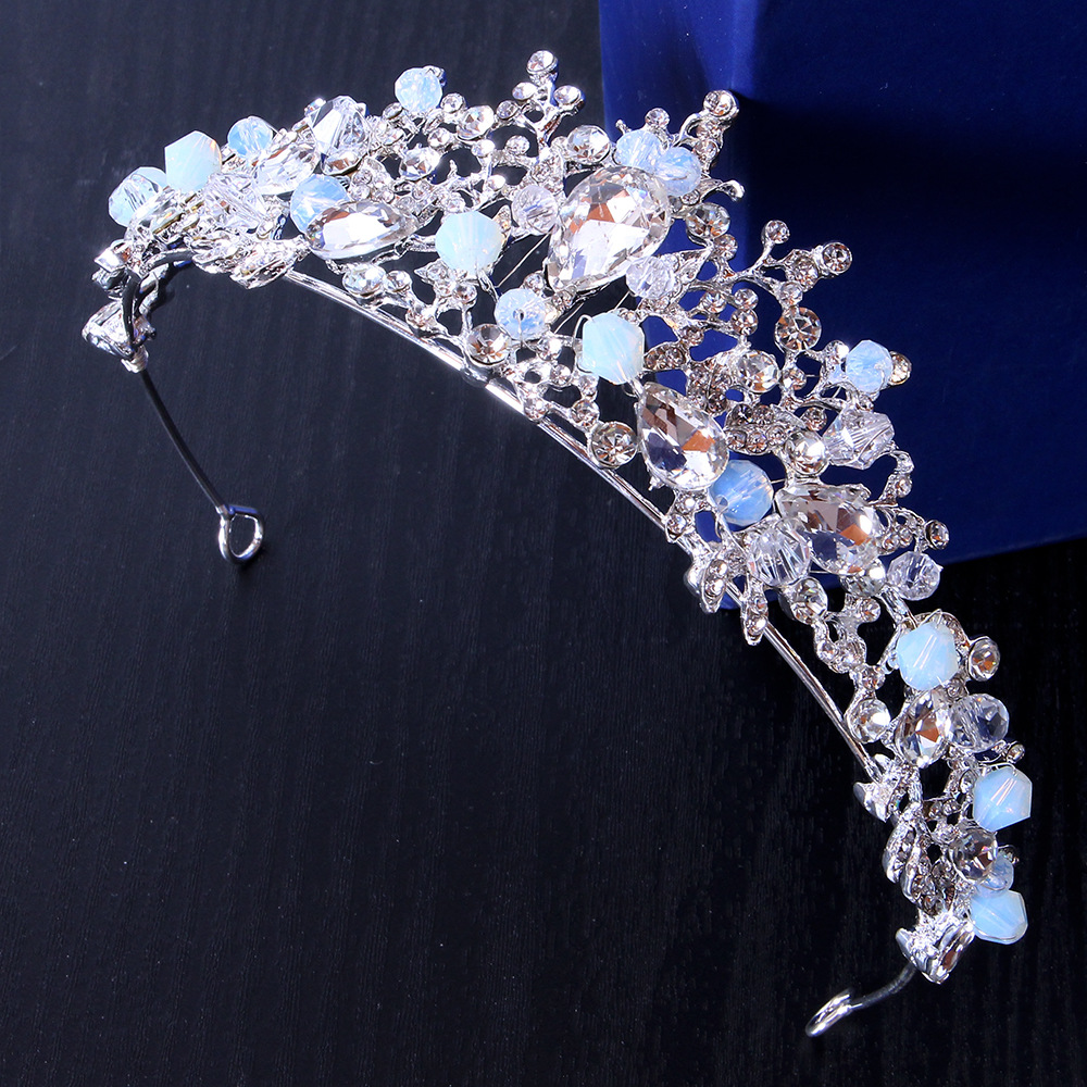 Bridal Wedding Cross Border Headwear Hairband Crown Baroque Set Film Studio Rhinestone String Crystal Handmade Crown Accessories
