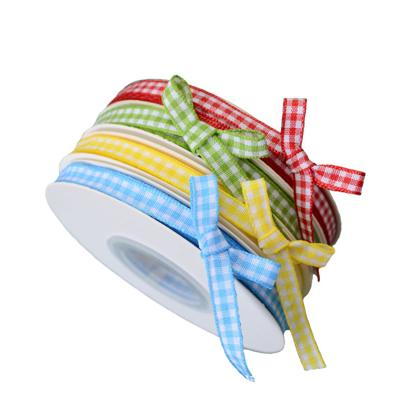 6mm plaid ribbon clothing accessories gift cake packaging ribbon DIY jewelry Butterfly Festival ribbon hair accessories wholesale