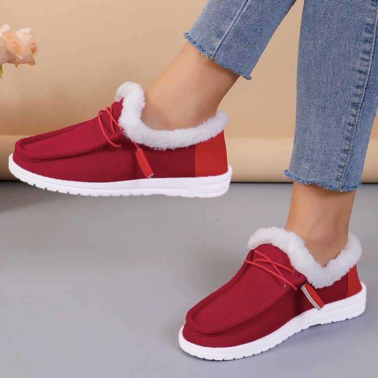 Winter New Thick-soled Snow Boots Women's Fleece-lined Thickened Mao Mao Warm Large Size Cross-border Sewing Cotton Shoes Women