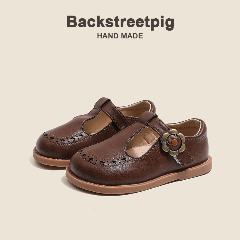 Girls' Shoes 2025 Spring and Autumn New Leather Shoes Children's Princess Shoes Genuine Leather Non-Slip Baby Leather Shoes Cowhide Trendy