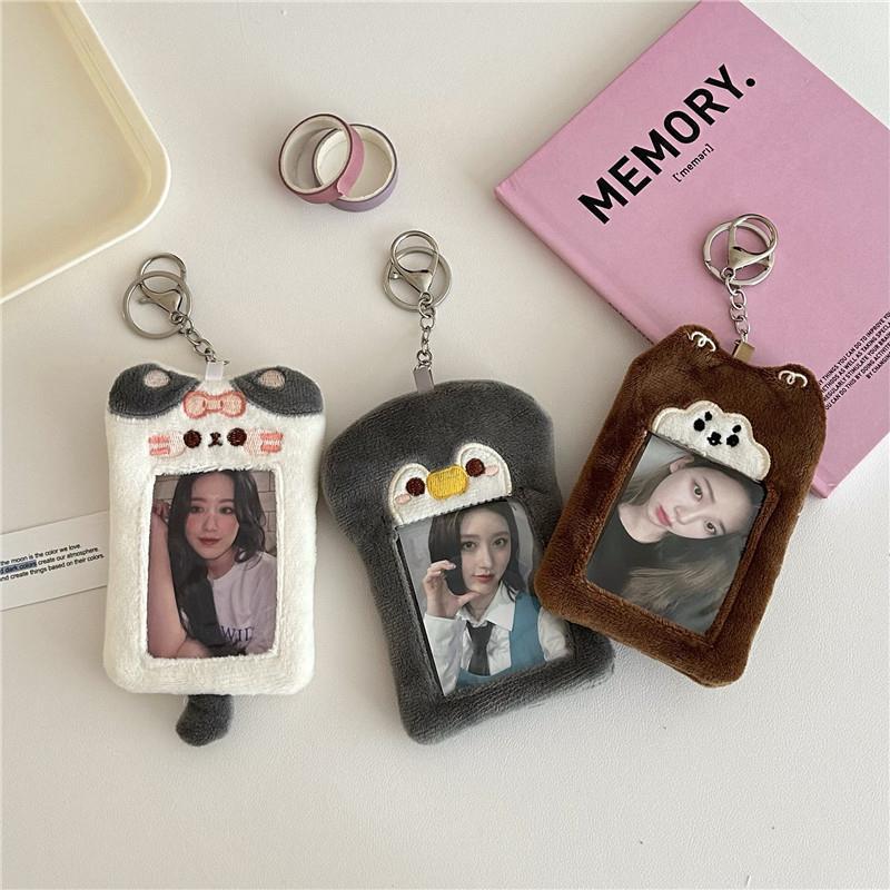 Original Cute Puppy Cat Plush Card Set Korean ins Style Campus Meal Card Love Bean Card Photo Display Pendant