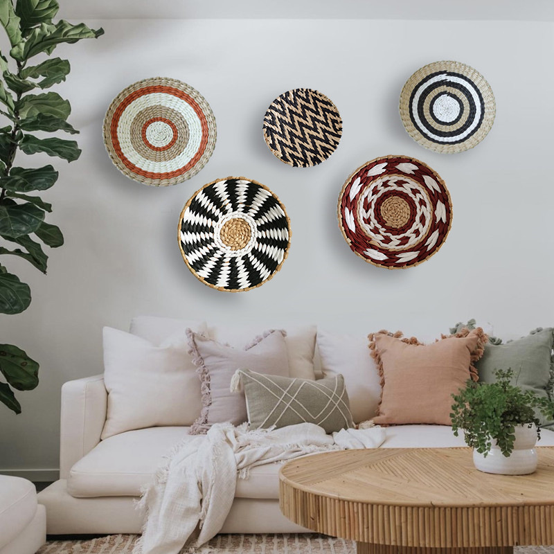 Bohemian Style Wall Decoration Straw Wall Decoration Background Wall Decoration Wall Hanging Sofa Bedside Hand-woven Wall Hanging