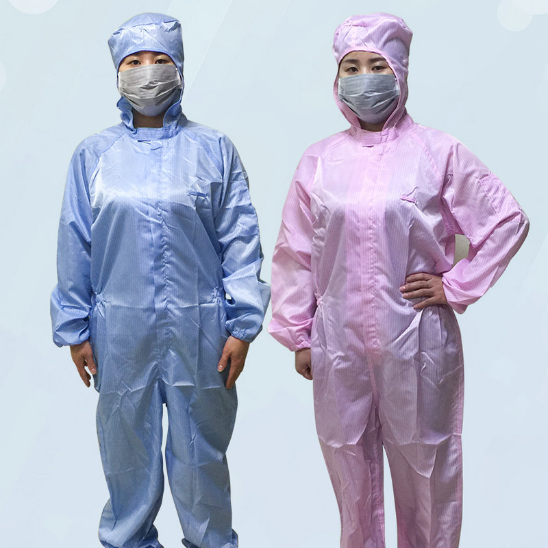 Factory wholesale anti-static hooded conjoined protective clothing electrostatic dust-free clothing work clothes blue protective clothing suit