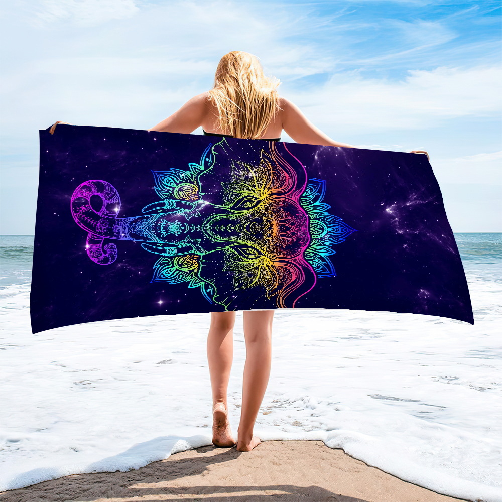 Cross Border Rectangular Mandala Turtle Beach Towel Sweat Wipe Microfiber Bath Towel Quick-drying Sports Towel Sitting Blanket