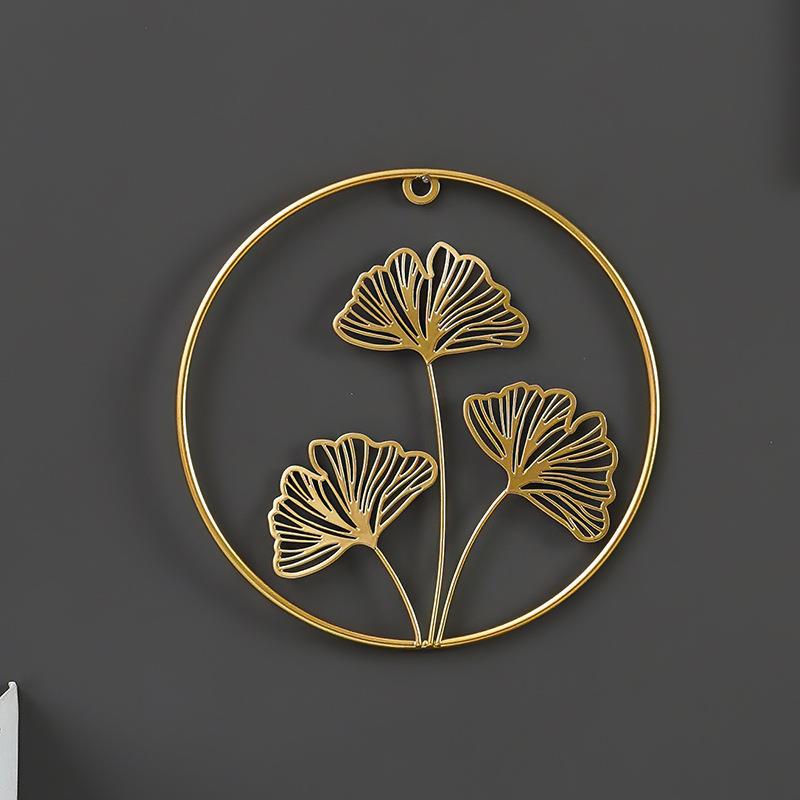 Nordic Golden Ginkgo Leaf Leaves Living Room Wall Hanging Wall Decorations Wall Decorative Creative Wall Hanging Punch-Free