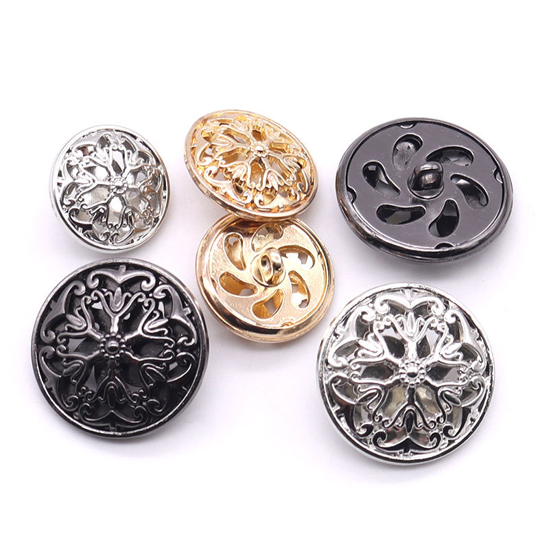 Suit Metal Button Gold Hollow Flower Coat Button Women's Small Suit Button Button