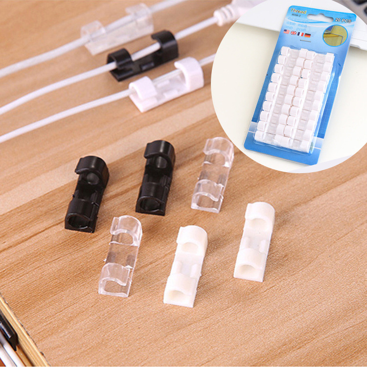 Self-adhesive wire organizer fixing clip clip sub-network cable storage finisher data cable fixer 20 pack