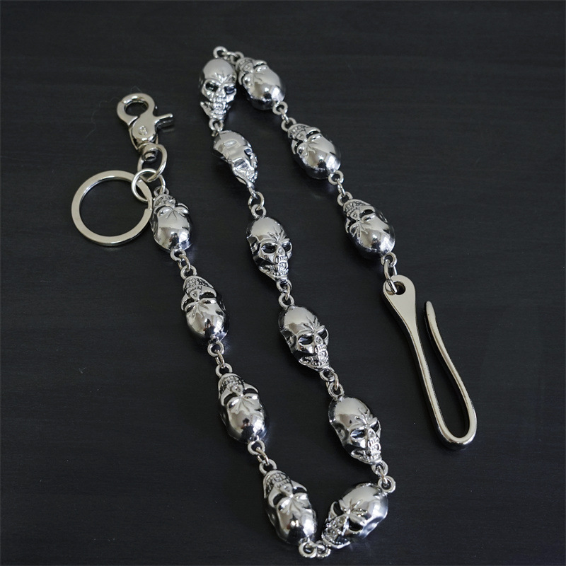 Punk Metal Big Head Party Chain Hip-Hop Western Punk Dark Skull Personality Men Fashion Waist Chain Hot Girl Pants Chain