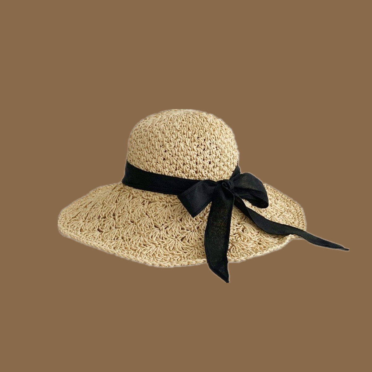 Korean Handmade Straw Hat Women's Japanese Style Fresh Sun Hat Spring Summer Travel Sunscreen Hat Sweet Mori Style All-match