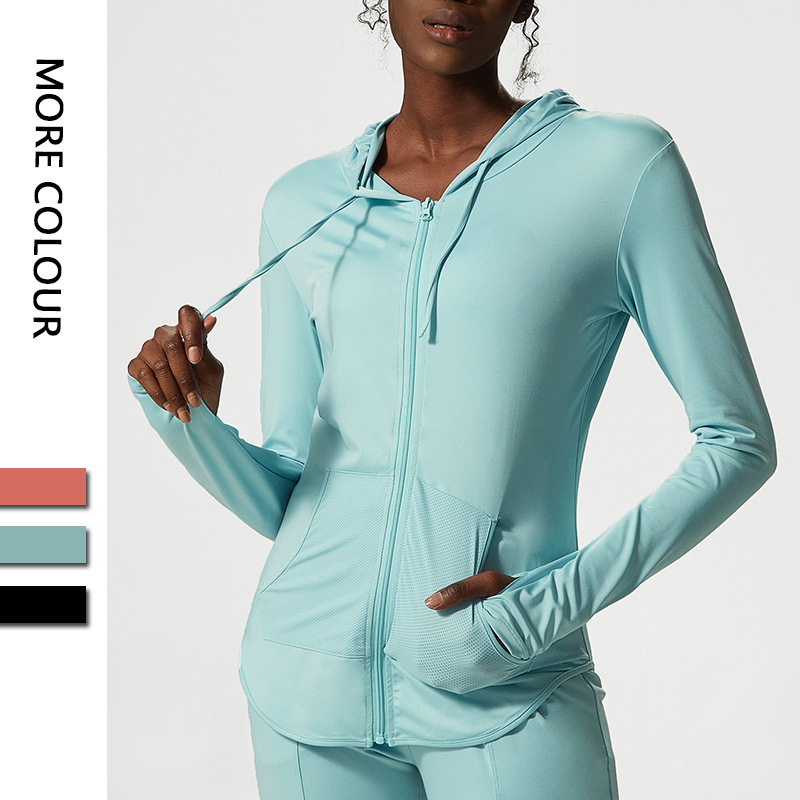2022 Autumn Cross-border Yoga Coat Women's Thin Long-sleeved Fitness Clothes Large Size Women's Sportswear Top