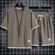 Waffe Sports Casual suit Men's Summer Thin Loose plus size Short-sleeved T-shirt Shorts Set of Handsome Collocation