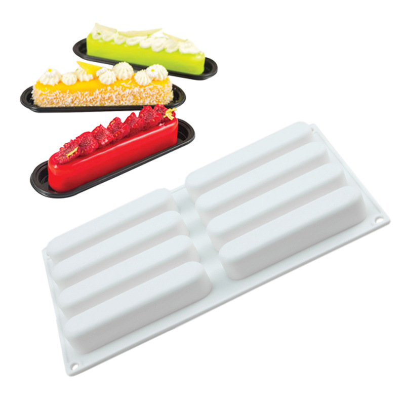 French mousse cake mold 8-piece sausage silicone mold baking diy pudding chocolate mold