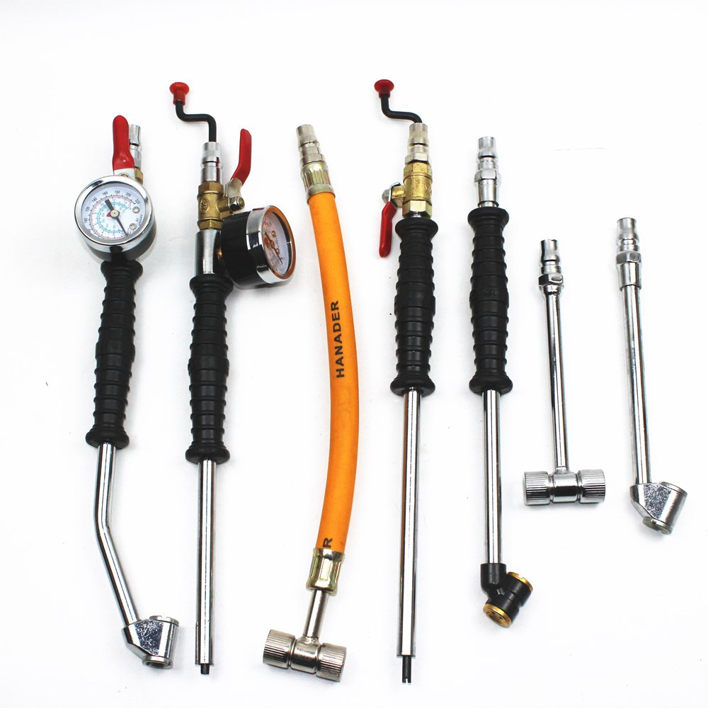 Tire Quick Inflation Rod Inflation Head Tire Inflation Tool Trolley with Meter Tire Quick Inflation Rod