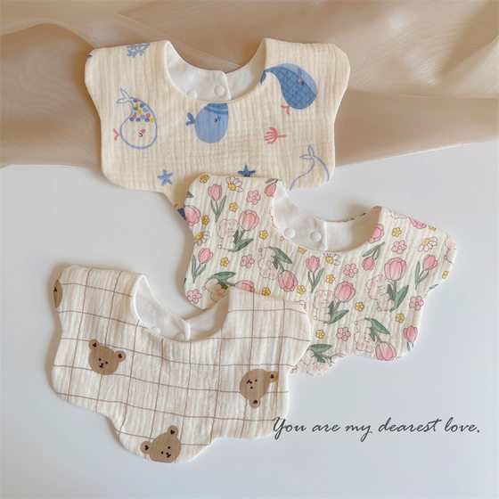 baby saliva towel cotton gauze bib baby bib waterproof spit baby saliva circumference ins spring summer
