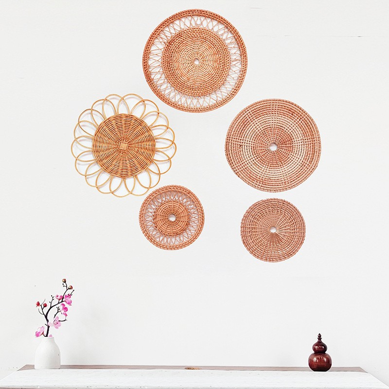 Nordic Homestay Rattan Wall Decoration Pendant Home Entrance Living Room Hand-woven Hanging Ornaments Wholesale