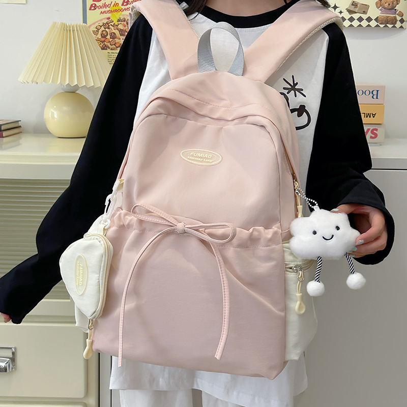Schoolbag Girls' Backpack for College Students Japanese Style All-match Junior Students Campus Style Korean Style Girls' Backpack Travel Bag
