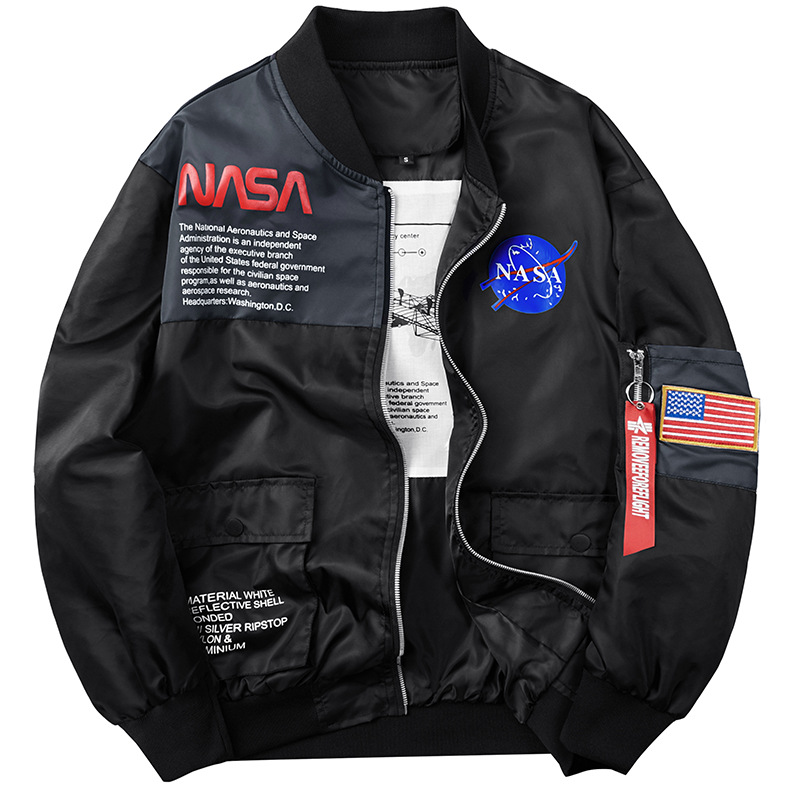 nasa joint ma1 aviator jacket male astronaut overcoat european and american air force one jacket men's fashion