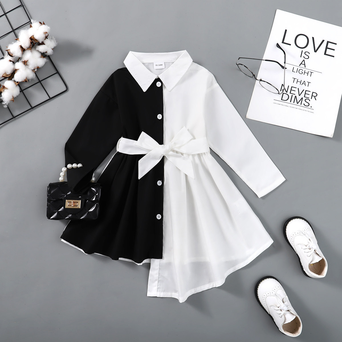 2022 Amazon ins new stitching irregular shirt dress 222060023 spot
