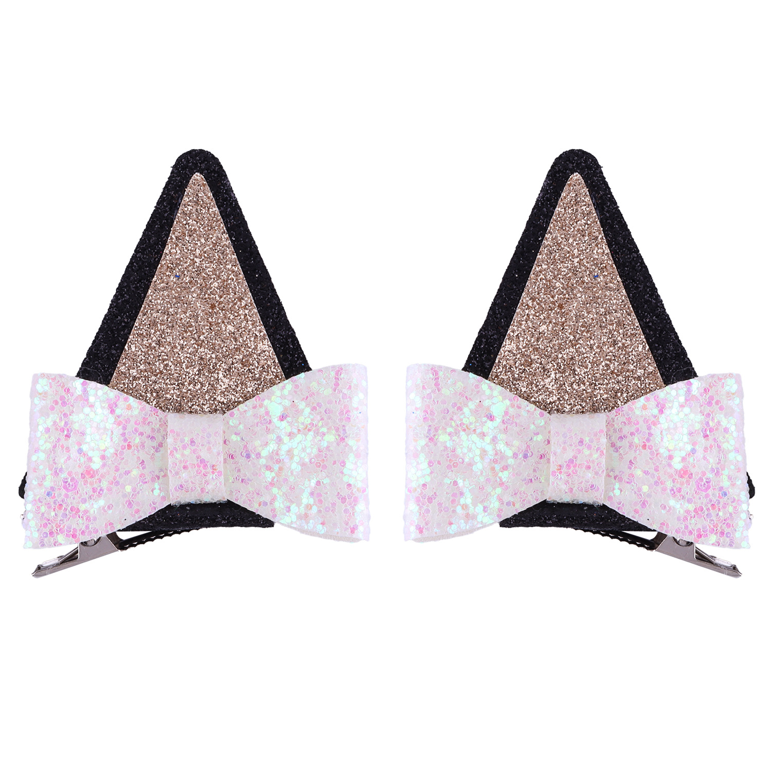 Xintian Principessa Carino Glitter Forcina Paillettes Fiocco Tridimensionale Forcina Bambini Cartone Animato Cane Orecchie Ornitorinco Clip_voghion.com