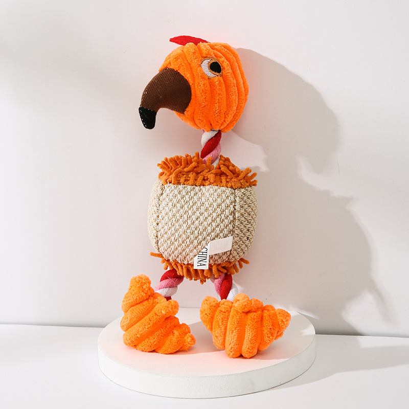 Foreign trade pet toy flamingo dog plush sound toy golden hair Teddy Amazon factory spot
