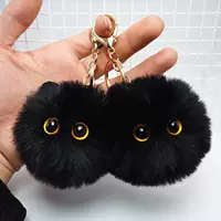 Румяна кошачий мяч горный Черная щетина кот кошка ручной работы плюшевая кукла брелок кулон девушка сердце школьный рюкзак украшения