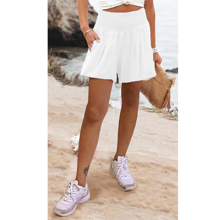 Independent station Amazon European and American hot selling women's clothing 2022 solid color high waist shorts casual pants