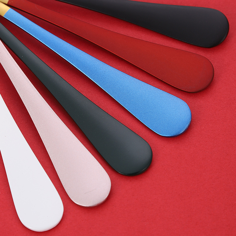 Net red stainless steel round spoon high color value stainless steel spoon titanium plated creative watermelon spoon stainless steel tableware wholesale