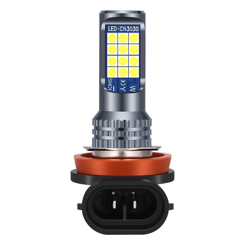 Car led fog lamp modified flash super bright waterproof H7 H8 H11881 9006 modified two-color front fog lamp bulb