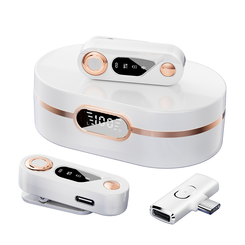 Cross-border hot-selling wireless collar clip microphone charging warehouse noise reduction mixing effect good digital display live broadcast dedicated microphone