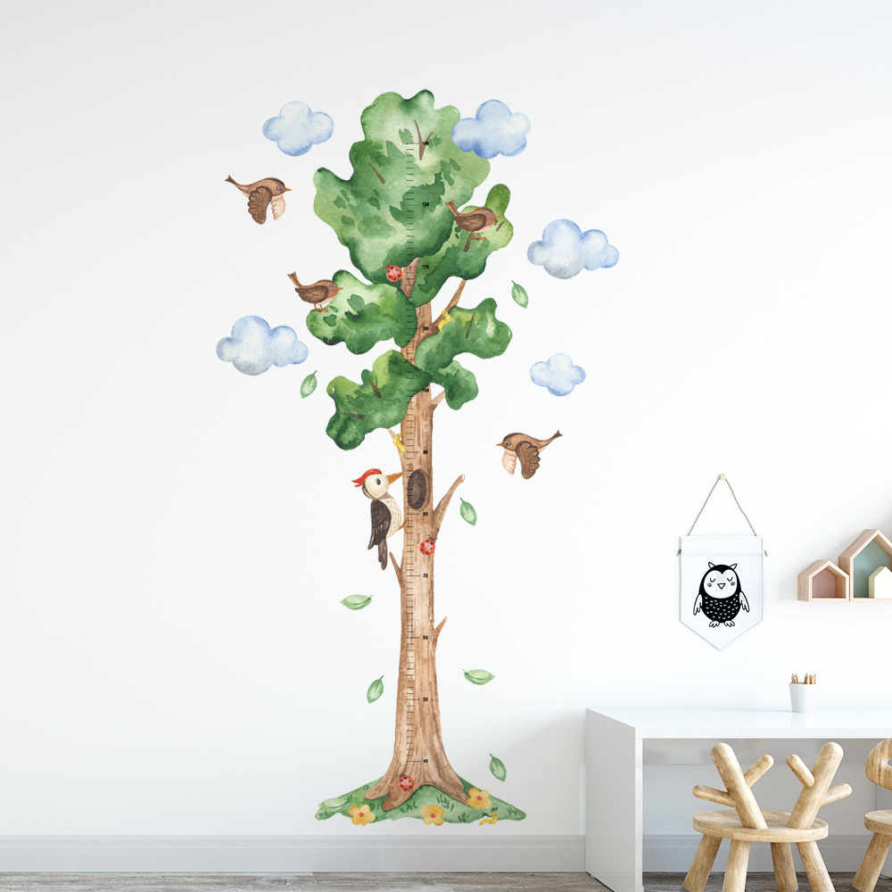 Cartoon tree height stickers decorative wall stickers children's bedroom study living room decorative stickers cross-border ZC-392-008