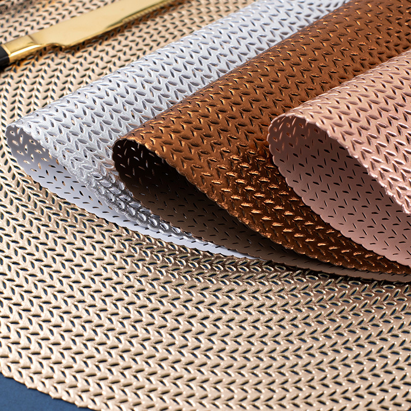 Round Hollow pvc Placemat Nordic Style Coaster Heat Insulated Table Mat Non-Slip Bowl Mat Cross-Border Wheat Western Placemat