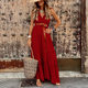 2022 independent station AliExpress new French high waist V-neck stitching temperament long dress dress