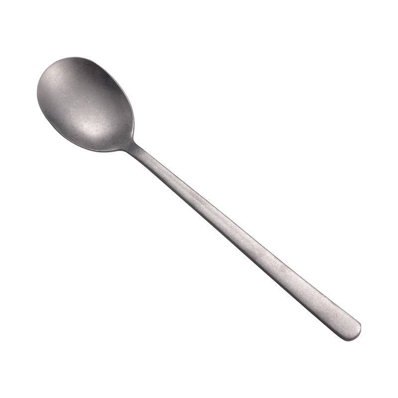 Factory direct supply retro 304 stainless steel chopsticks old square non-slip chopsticks spoon fork suit commercial South Korea tableware
