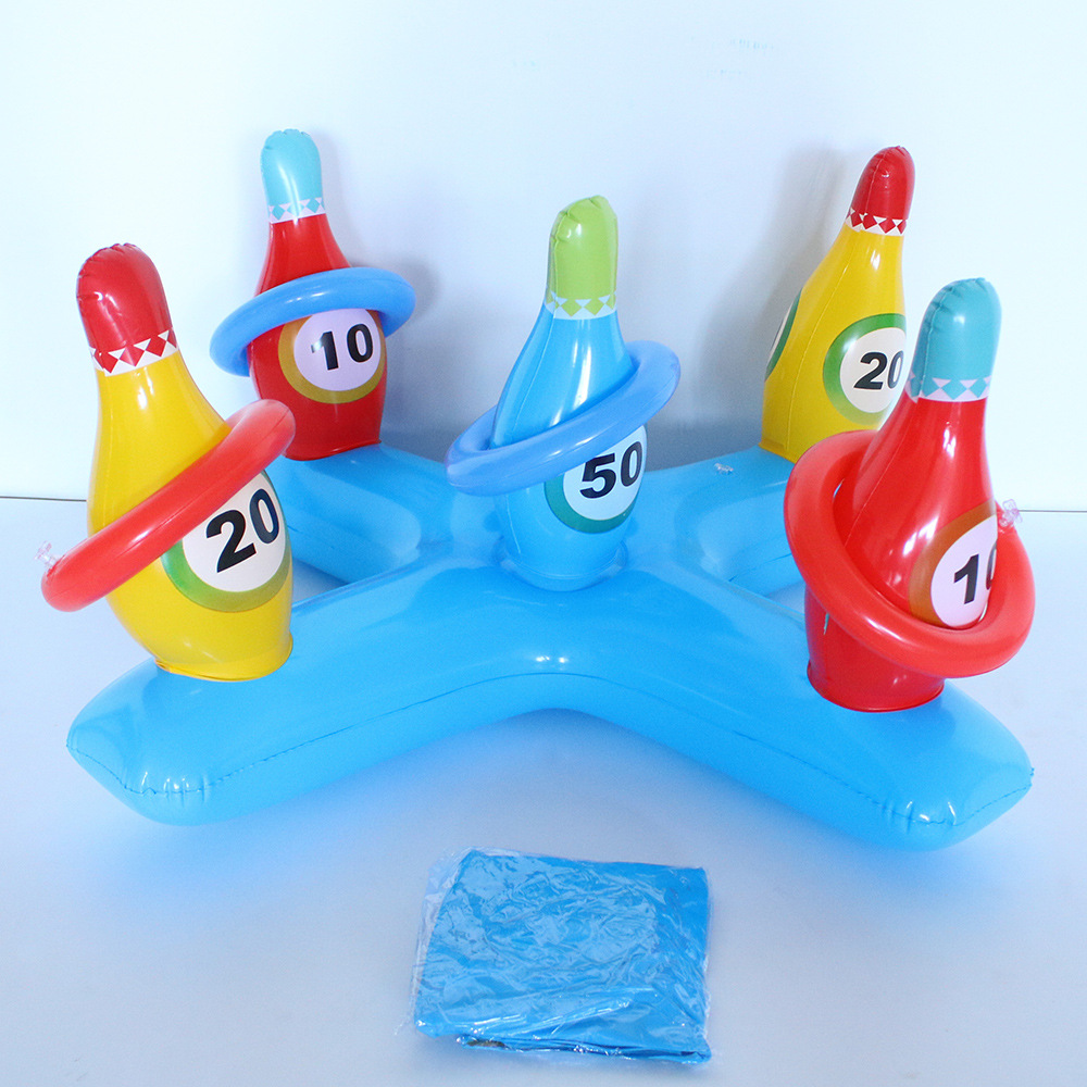 Cross border spot inflatable bowling cross ring children's game throwing ring pool swimming ring toy