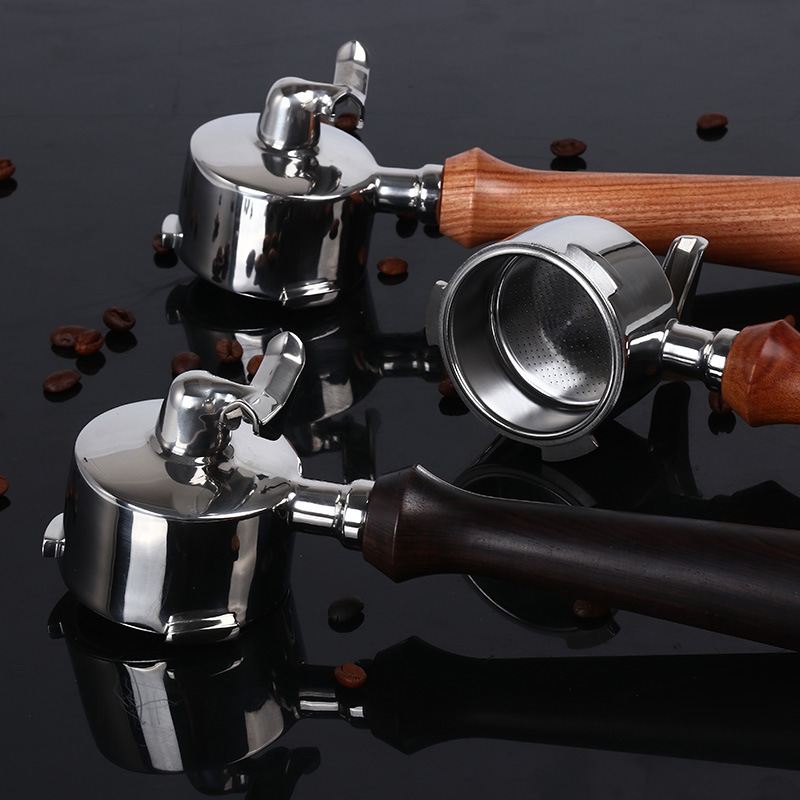 徳龍51mmコーヒーマシンハンドル改造実木ハンドル304ステンレス両口分流用具コーヒーハンドル|undefined