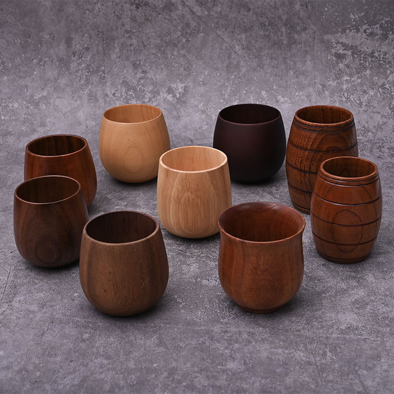 Origin and supply of one-piece forming creative big belly Cup Chinese-style thermal insulation wooden cup universal wooden water cup can be made logo