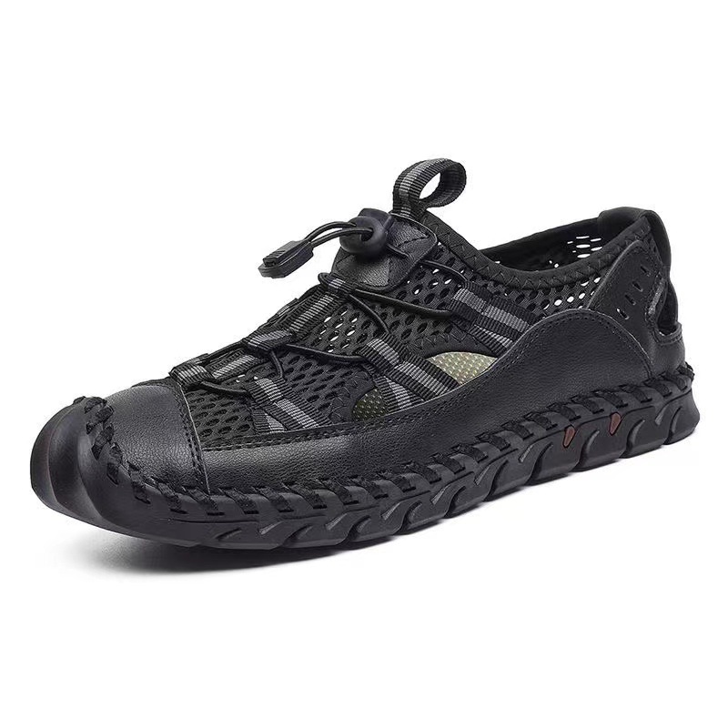 New Men's Sandals Fashion Men's Outdoor Sports Sandals Casual Breathable Leather Beach Shoes Men's