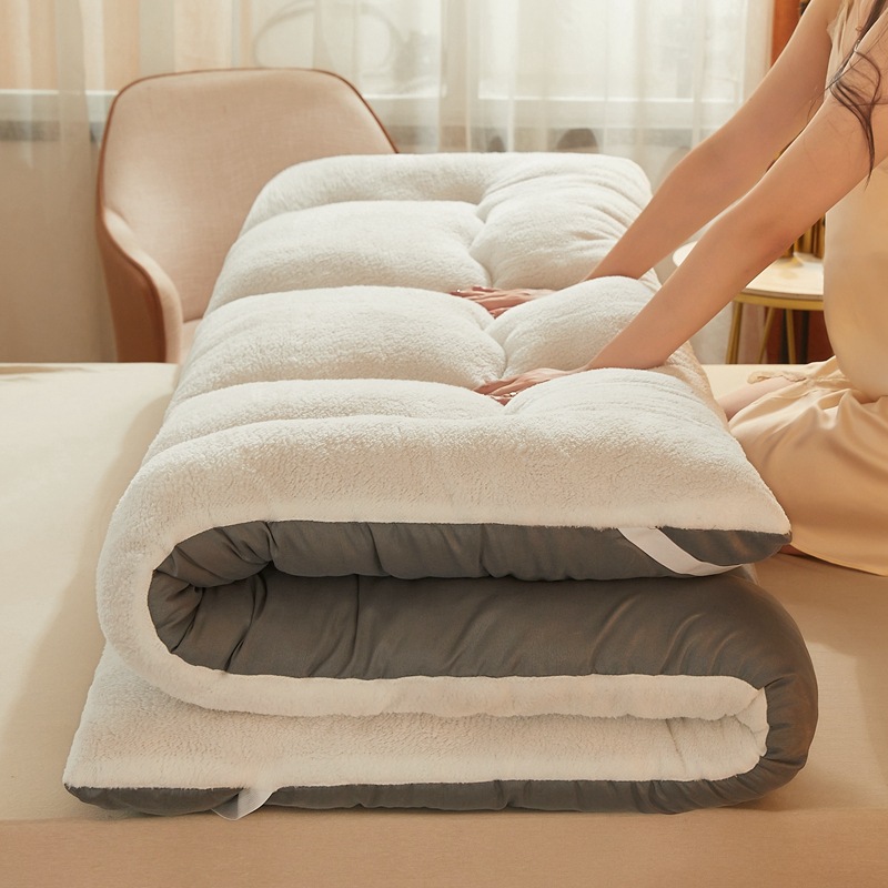 High rebound no return] Lamb wool mattress dormitory single mattress 1.5 meters soft mattress folded mattress