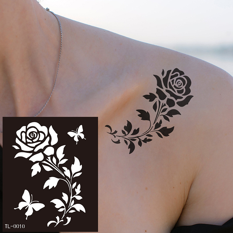 Zhengxiang European and American PET Hannah Tattoo Hollow Tattoo Tattoo Henna Hand Painted Henna Tattoo