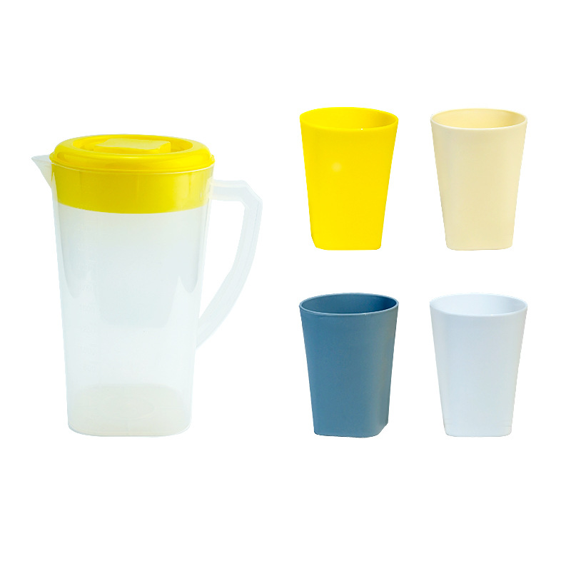Plastic cold water bottle heat-resistant high temperature resistant large capacity cold water bottle juice pot high color value cold water Cup household suit