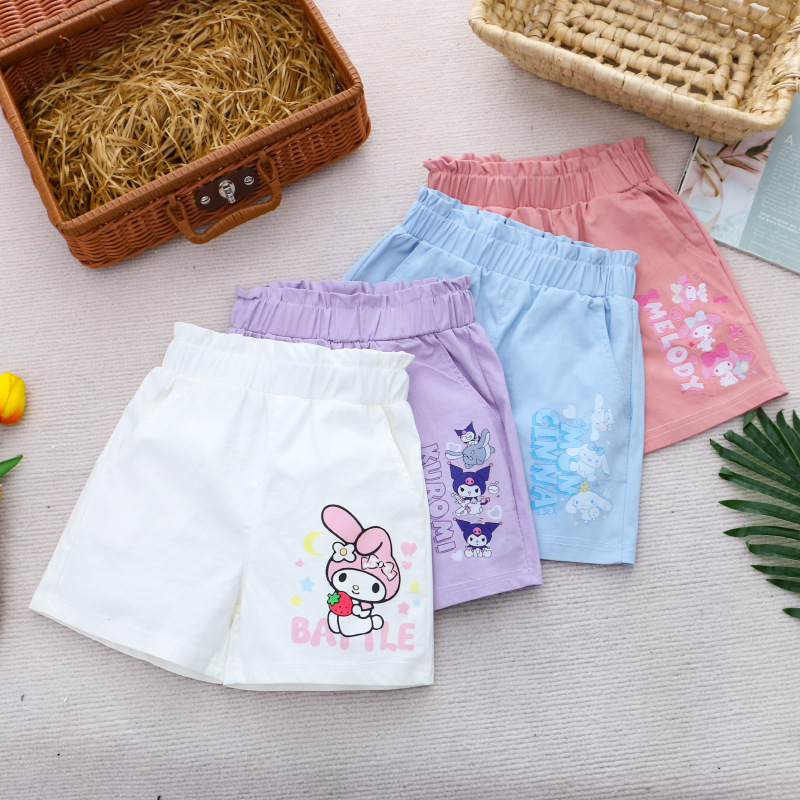 2024 girls shorts summer new children's clothing hot pants pants cartoon printing cute summer foreign trade a generation of hair