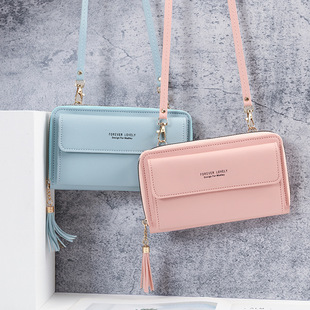 2022 New Large Capacity Multi-function Solid Color Shoulder Bag Fashionable Simple Horizontal Crossbody Mobile Phone Bag Women