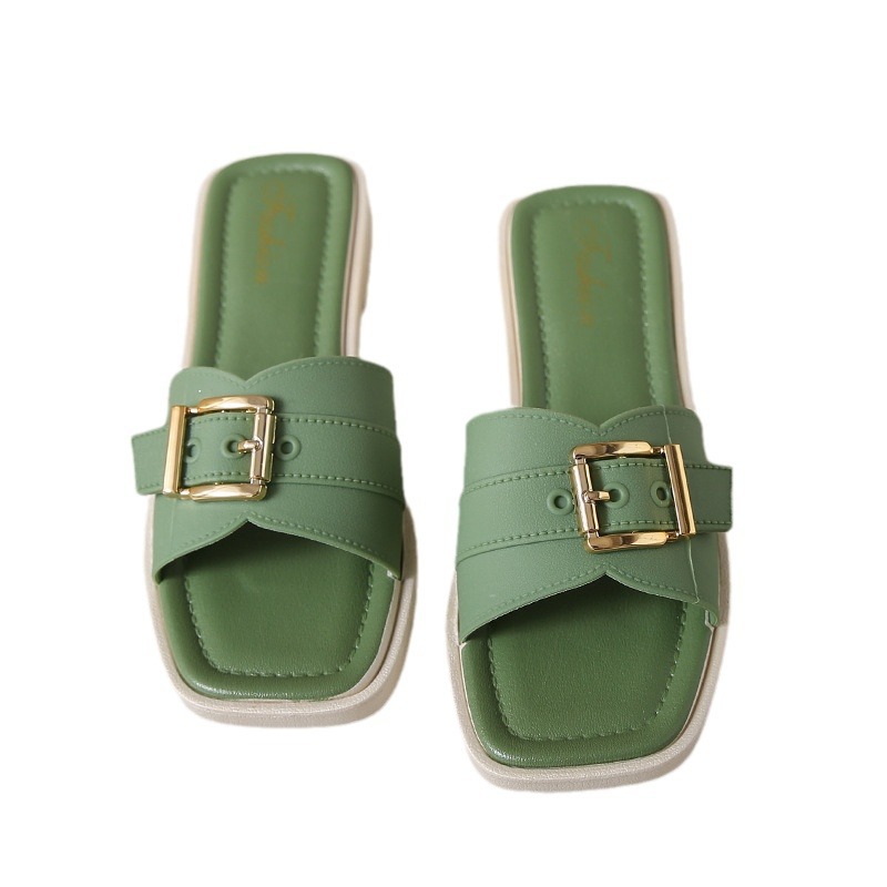 2024 New Slippers Ins Fashionable Outer Wear Shoes Slip-on Comfortable Casual Beach Shoes Flat Sandals